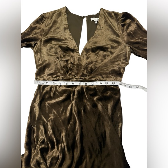 Reiss Klara Velvet Plunge V-Neck Long Sleeve Draped Maxi Dress Size 4 - Picture 10 of 16